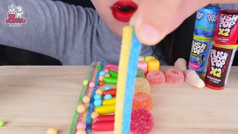 ASMR rainbow dessert kohaktuo snack jelly