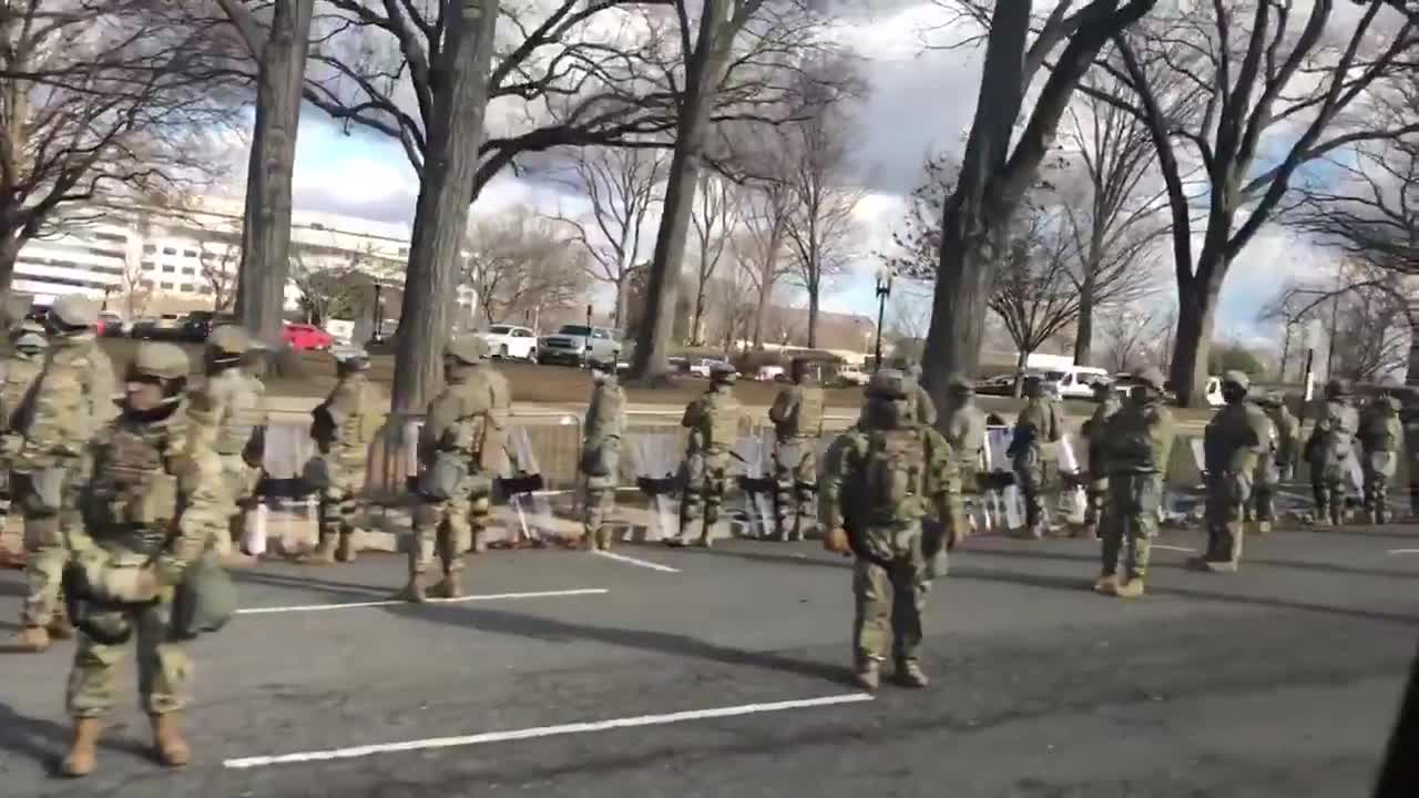 The military turned their backs to Joe Biden's motorcade