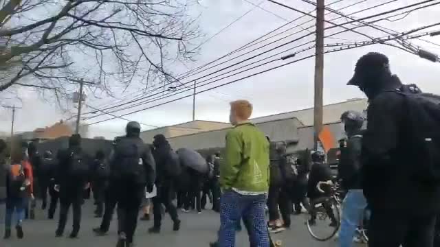 Domestic Terrorist's Antifa & BLM attack Democratic Party HQ Portland