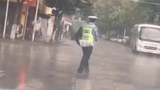 Umbrella for policeman