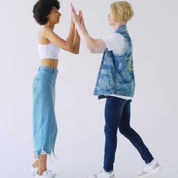 Models Doing a High Five