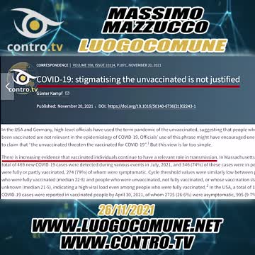Mazzucco, la bugia dei non vaccinati untori - Contro TV 26.11.2021
