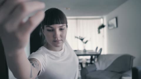 Girl staying static in a yoga pose