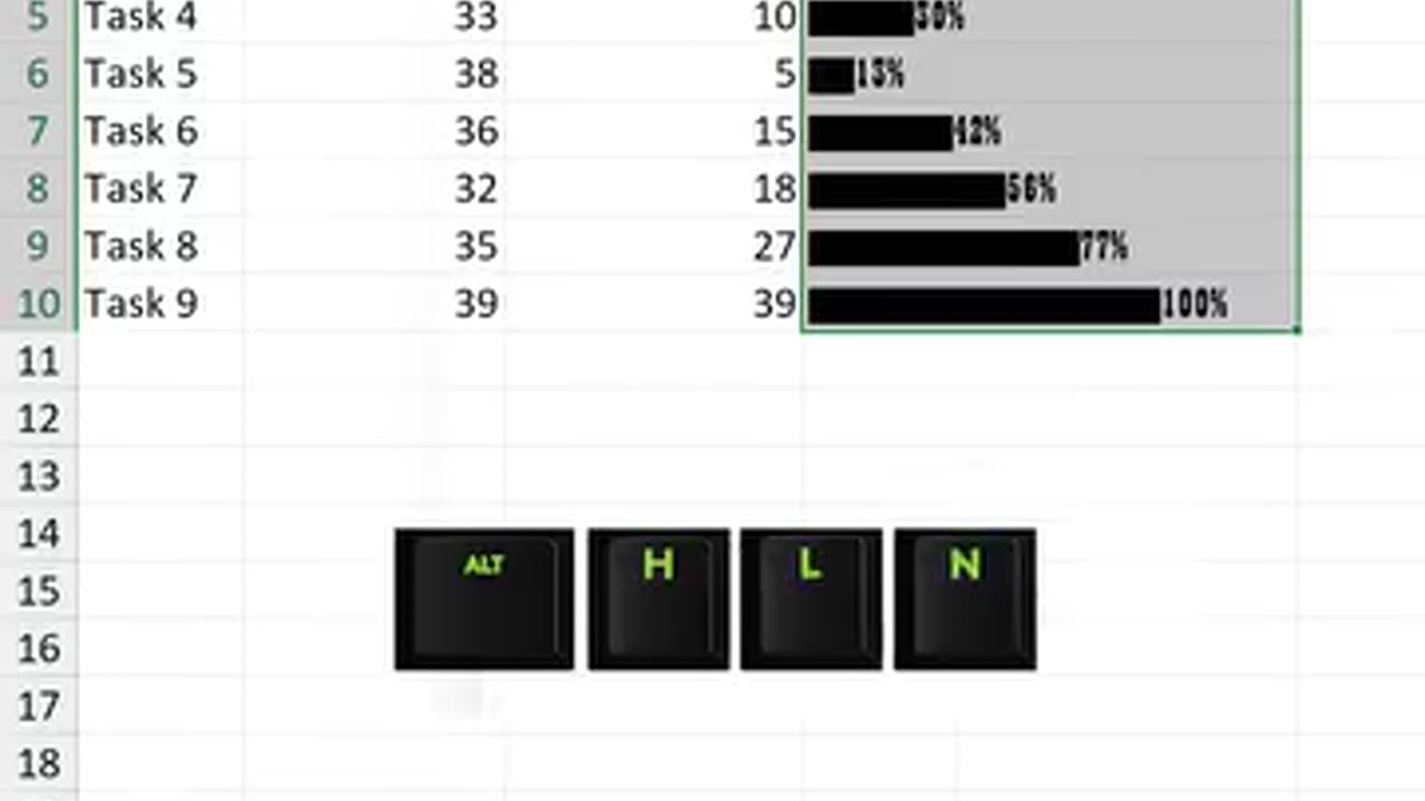 How to create progress bar in excel.