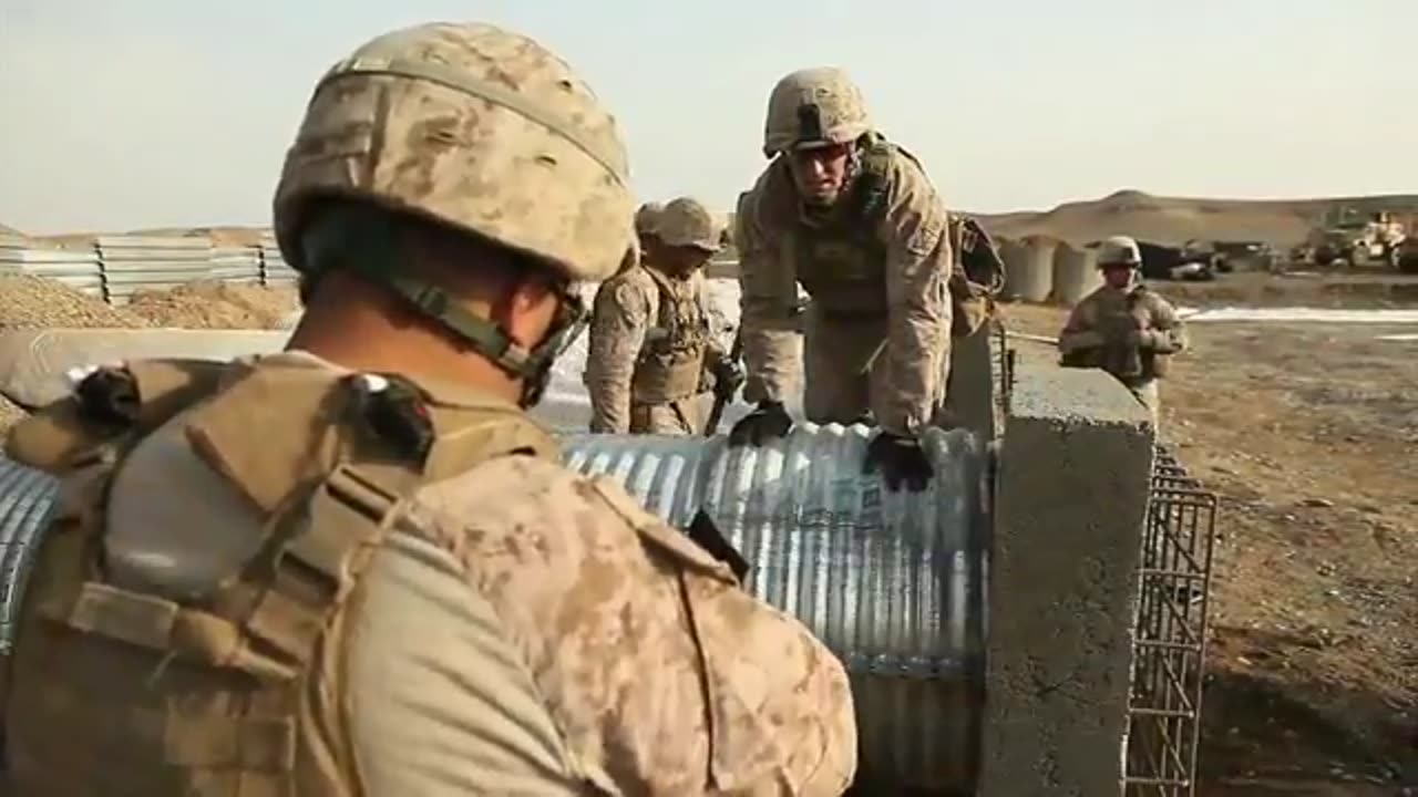 Marines build bridge in Afghanistan