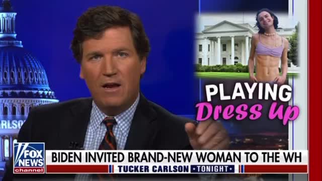 Tucker Carlson on a notorious trans TikToker interviewing Biden at the White House