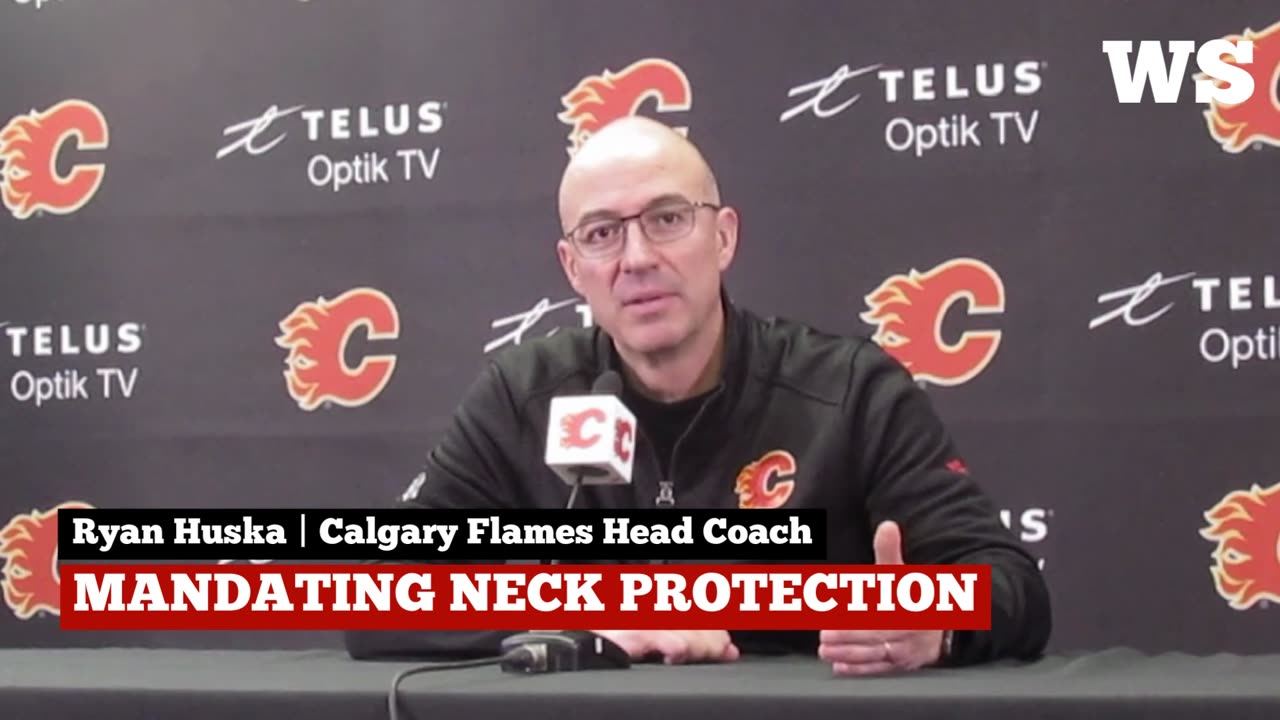 Flames’ coach thinks NHL will follow through on mandating neck protection