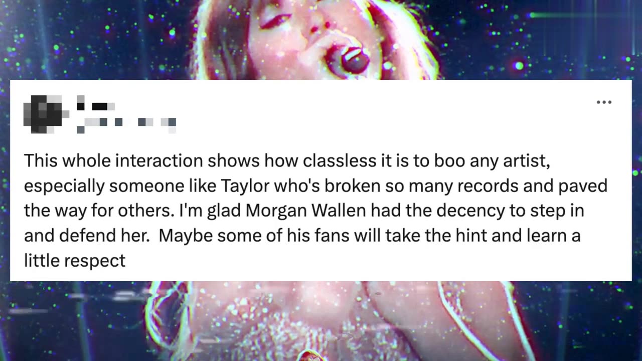 Morgan Wallen has defended Taylor Swift after she was recently booed at his concert.