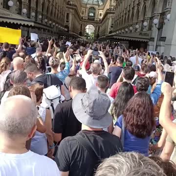 Massive Lockdown/Vaccine Passport Protests in Milan, Italy 7-24-21