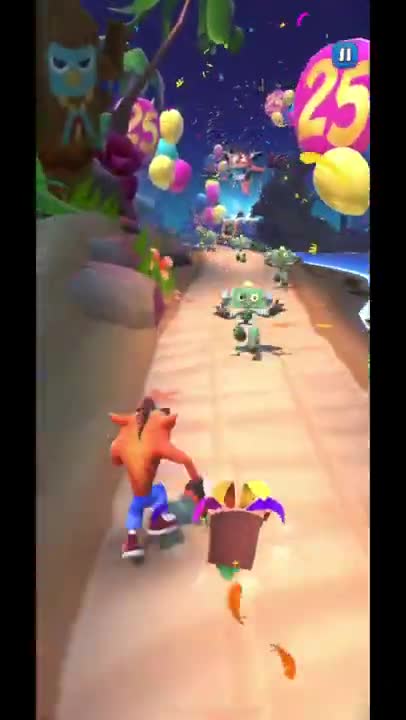 Nitro Zombot Battle Run Gameplay On Beach Jungle - Crash Bandicoot: On The Run! (Season 5 Boss)