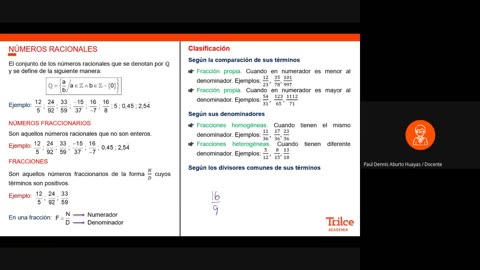 TRILCE SEMESTRAL 2021 | SEMANA 20 | ARITMÉTICA: Números Racionales