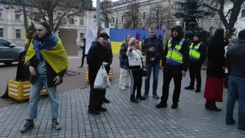 Anti church protesters at Kyiv Lavra