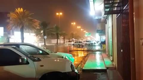 saudia in rain