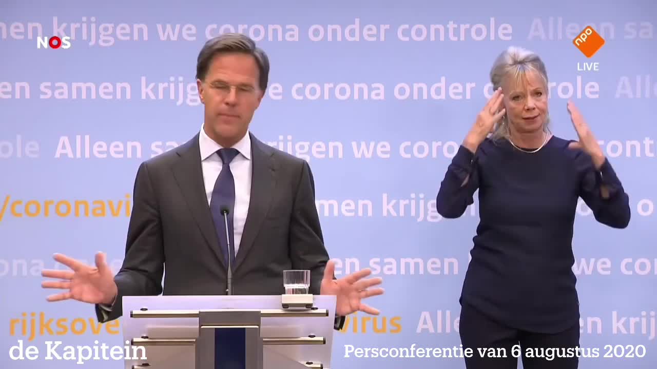 Mark Rutte zei op 06 AUG 2020 : “We hebben geen dictatuur”