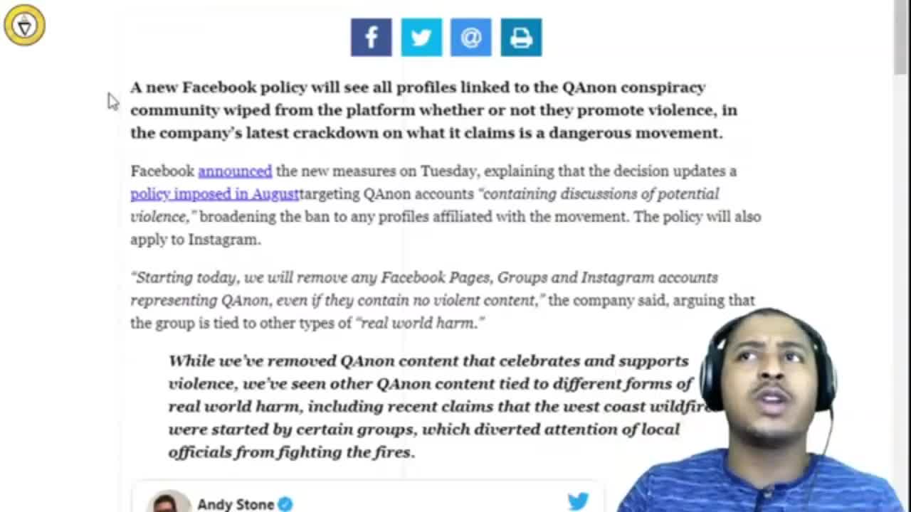 Facebook & Instagram To Purge ALL Accounts Representing "Qanon'