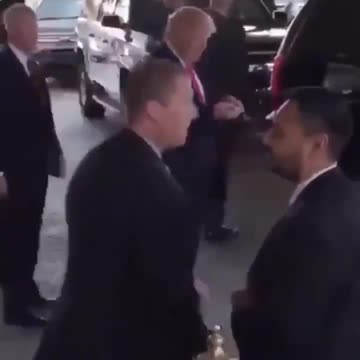 Trump stops to tip the bell boy