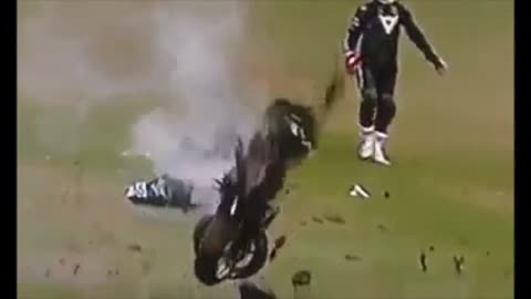 Motor bike breaks intot two pieces !