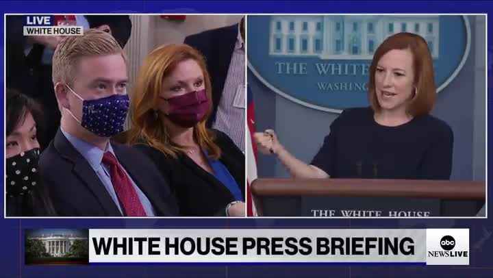 Psaki DEFENDS Maskless Joe Biden When Confronted By Reporter