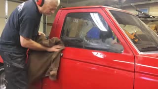Rustoleum paint job; How to Cut and polish , plus How to weld in battery tray install