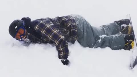 Flannel snowboard belly flop snow