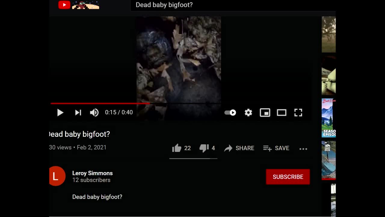 Dead Baby Bigfoot Video