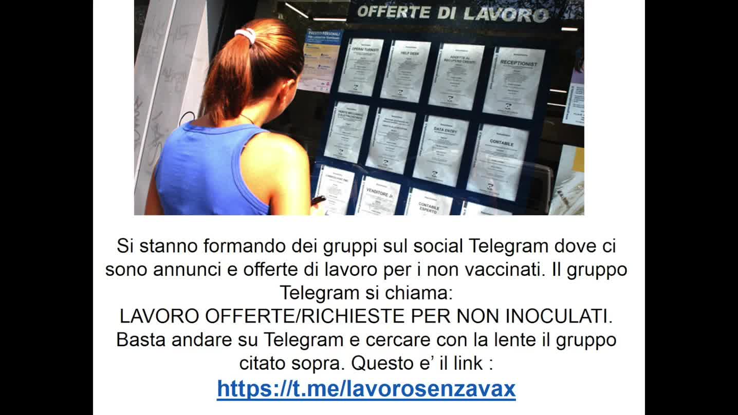 Informazioni importanti per chi cerca lavoro e non vuole siringarsi!