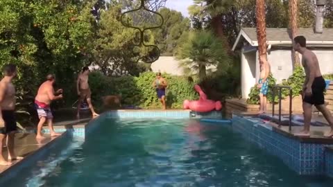 TRY NOT TO LAUGH CHALLENGE #3 - Babies Playing Water In The Pool