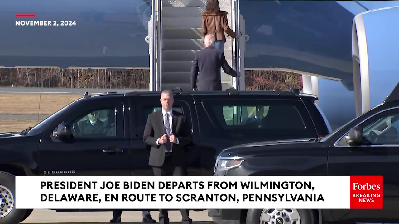 JUST IN- Biden Departs From Willmington, DE, En Route To A Get-Out-The-Vote Event In Scranton, PA