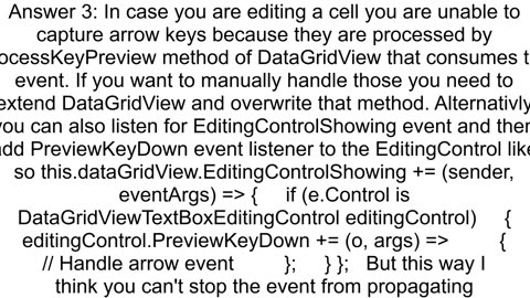 Detect navigation key press in datagridview