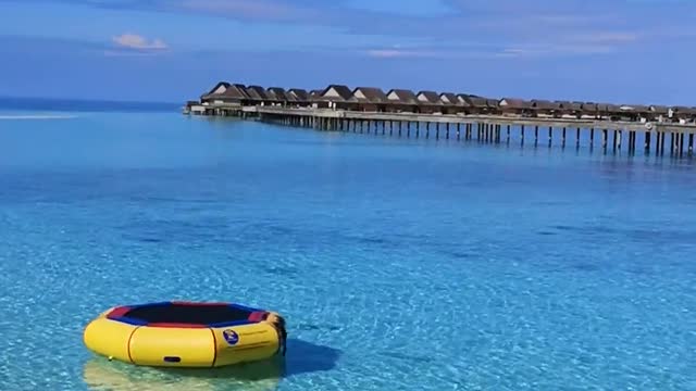 Path in the ocean in the Maldives