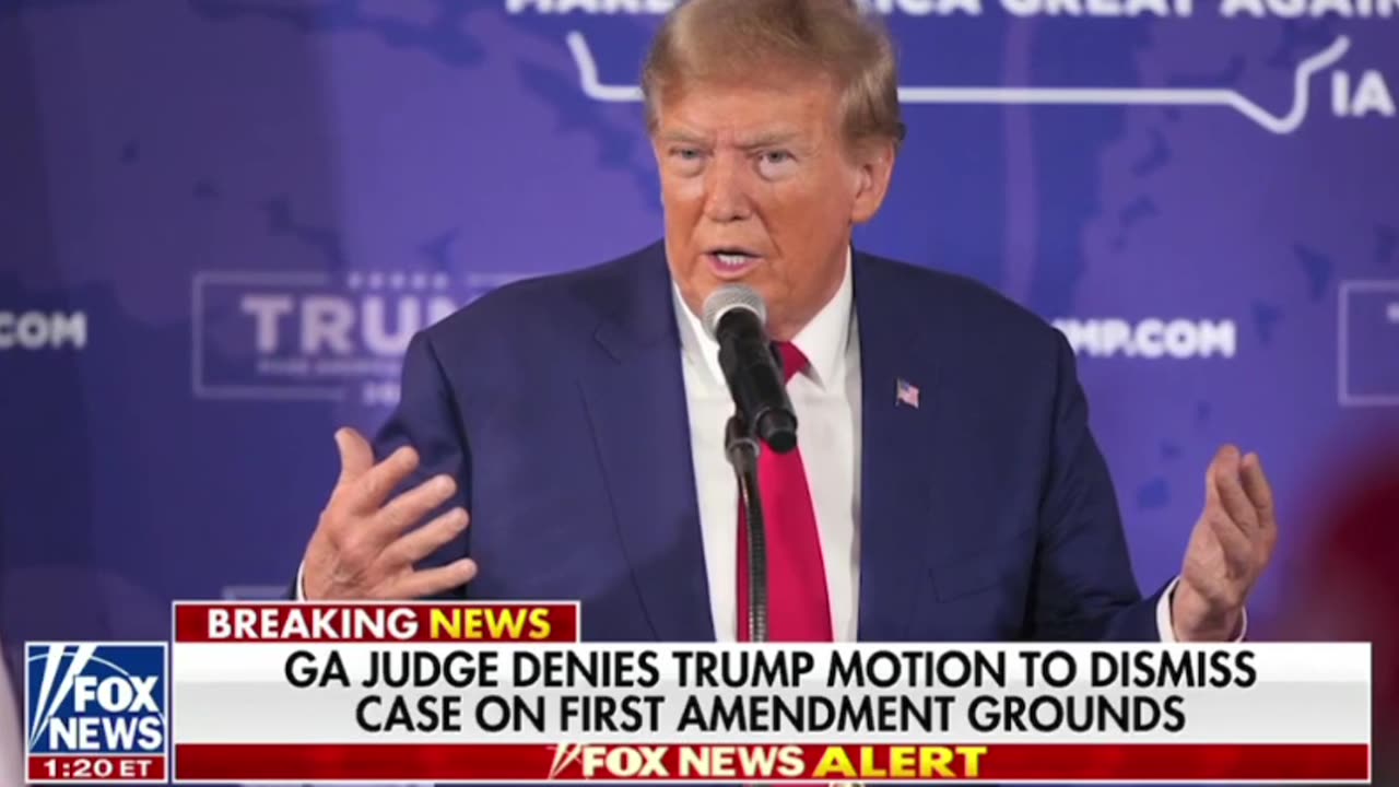 USA: GA Judge Denies Trump Motion To Dismiss Case On First Amendment Ground!