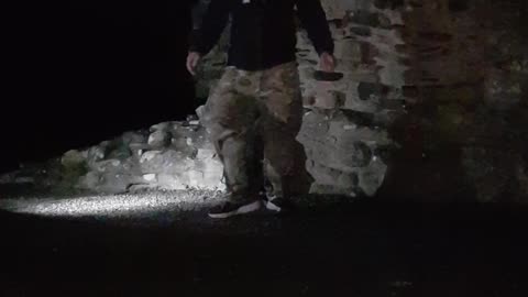 OKEHAMPTON castle. Light test before filming