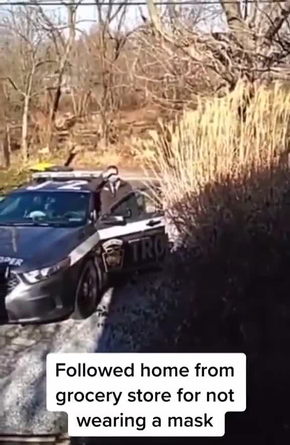 Cop Chases Person Home For Not Wearing a Mask