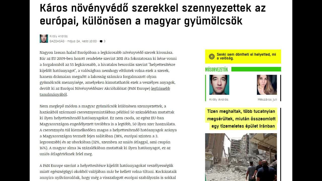 Az egészséges ma már sokszor mérgező