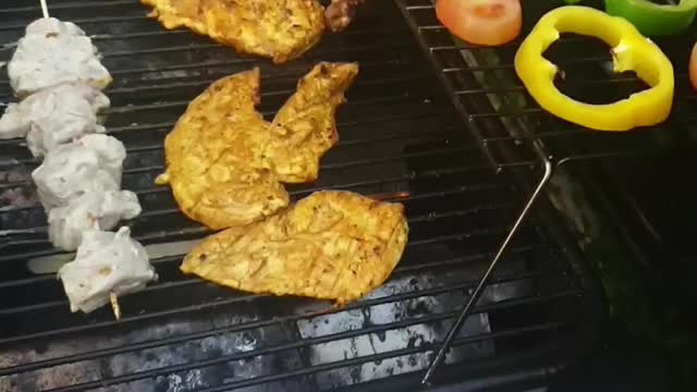 Barbeque on a nice weather during corona times 2020