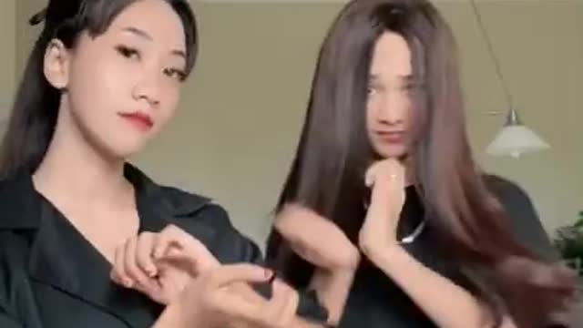 These two girls practice the latest shake