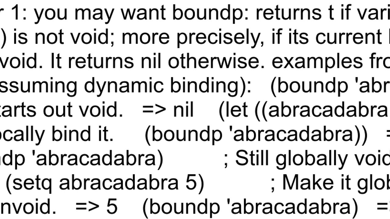 In Emacs Lisp how do I check if a variable is defined