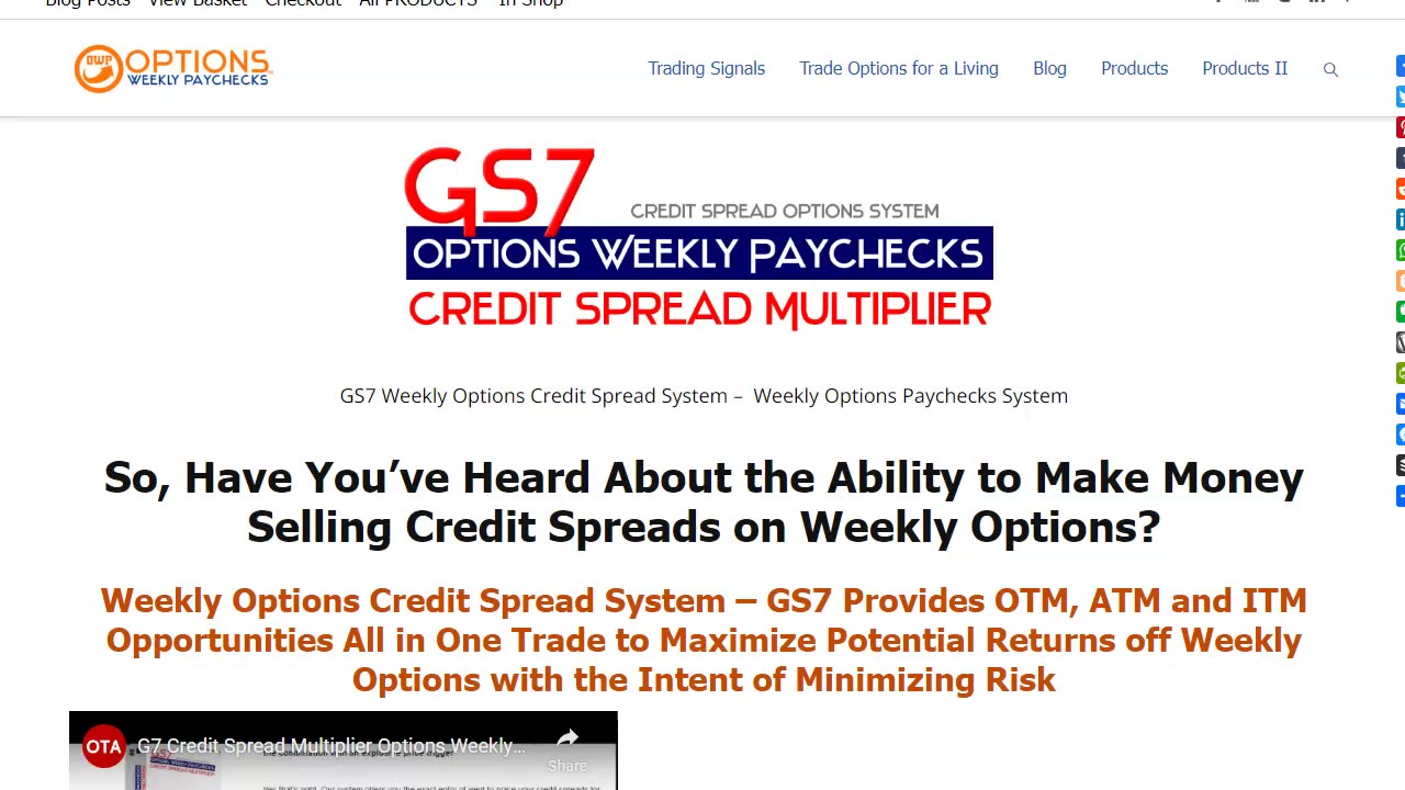 Introducing GS7 Weekly Options Credit Spread System