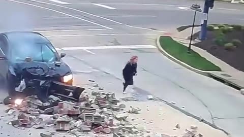 Teenage girl crashes car then runs 😳