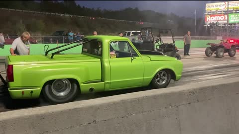 Big Tire Chevrolet C-10 Drag Racing Burnout