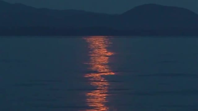 Sunset over the coastline