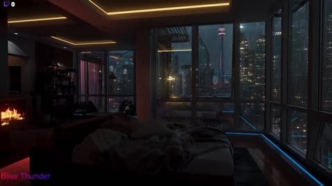 🎧Night City Rain And Thunders For Sleeping And Relax