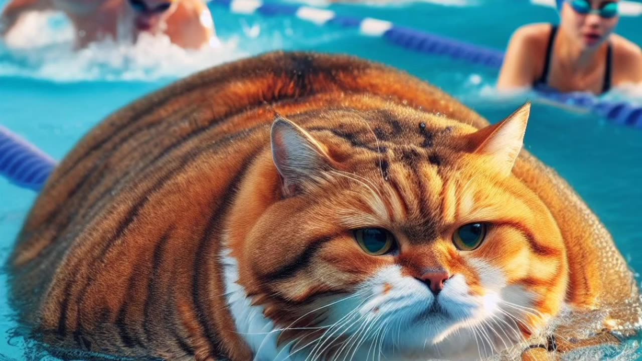 Cats swimming