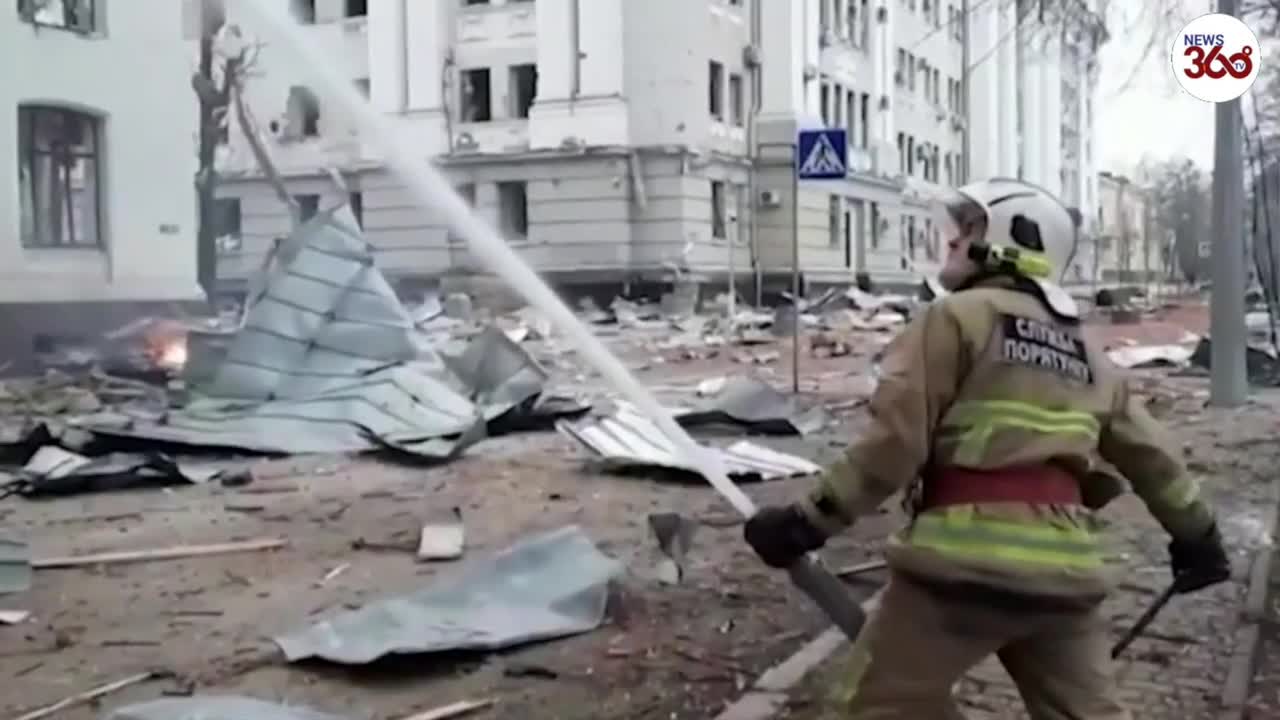 Kharkiv engulfed in flames after Russian missile strikes