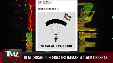 Black lives matter celebrate in Chicago on massacre of Jews by hamas