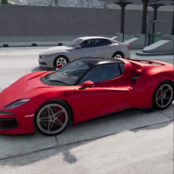 The concrete wall is no match for this car.