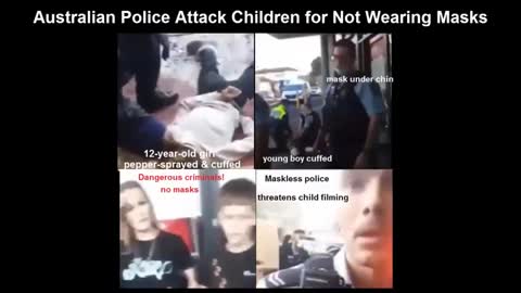 Australian Police attack children for not wearing masks