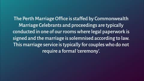 Perth Marriage Registry