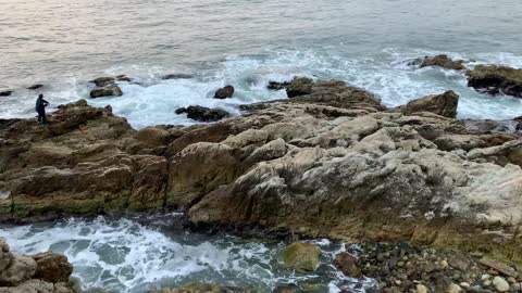 Waves in the sea in Busan, Korea