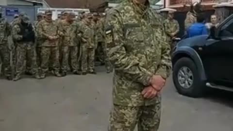 Ukraine War - Transcarpathians protest near a military enlistment office